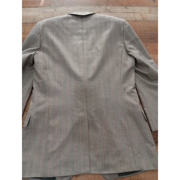 Yves Saint Laurent Rive Gauche Blazer Size 50r wool And silk Striped 2417 - Picture 15 of 16